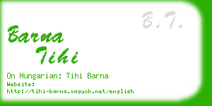 barna tihi business card